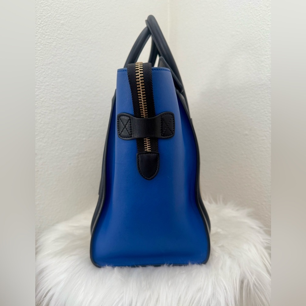 CELINE Mini Luggage Elephant Calfskin Leather Tri-Color  Handbag - Picture 7 of 14